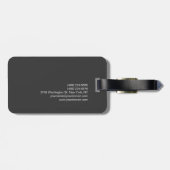 Gewoon grijze zwarte witte monogram Initialen Mode Bagagelabel (Achterkant horizontaal)