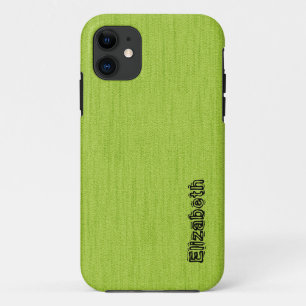 Gewoon groen met houtafels monogram iPhone 11 hoesje