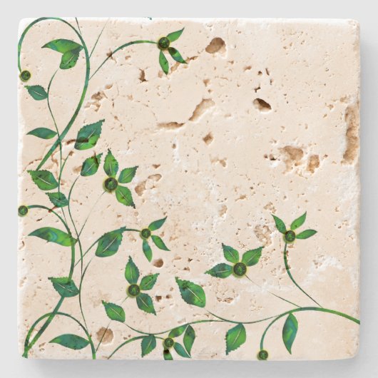 Gewoon groen stenen onderzetter (Voorkant)