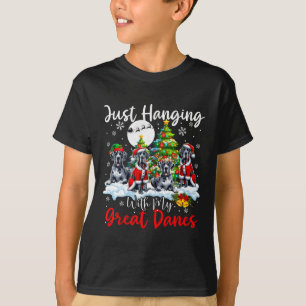 Gewoon hangen met mijn Grote Denen Kerstman Drie T-shirt