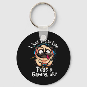 Gewoon heel erg leuk als Pugs en Gaming OK Video G Sleutelhanger
