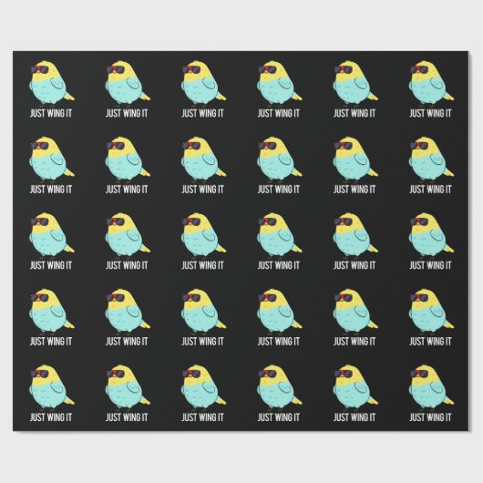 Gewoon het grappige vogelpun Dark BG Cadeaupapier (Vlak)