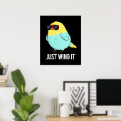 Gewoon het grappige vogelpun Dark BG Poster (Thuiskantoor)