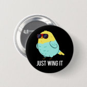 Gewoon het grappige vogelpun Dark BG Ronde Button 5,7 Cm (Voorkant /achterkant)
