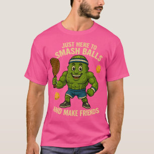 Gewoon hier om ballen te slaan en vrienden grappig t-shirt