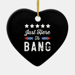 Gewoon hier om patriottisch te feesten - cadeau vo keramisch ornament