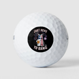 Gewoon hier om te knallen USA vlag bier kat lover  Golfballen