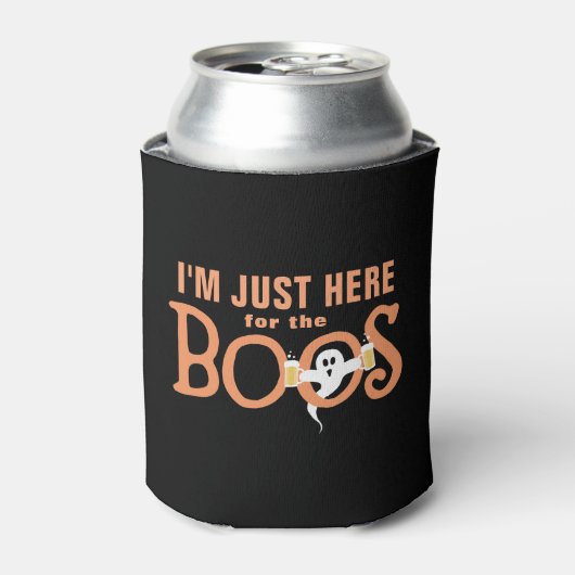 Gewoon hier voor de Boos Funny Halloween Pun Beer Blikjeskoeler (Blikje Voorkant)