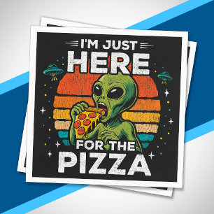 Gewoon hier voor de Pizza Retro Ruimte Grappige Al Servet