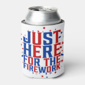 Gewoon hier voor het vuurwerk grappig voor een paa blikjeskoeler (Blikje Voorkant)