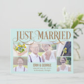 Gewoon huwelijksaankondiging - Blauw Kaart (Staand voorkant)