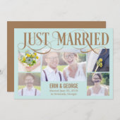 Gewoon huwelijksaankondiging - Blauw Kaart (Voorkant / Achterkant)