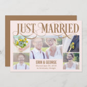 Gewoon huwelijksaankondiging - Roze Kaart (Voorkant / Achterkant)