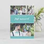 Gewoon huwelijksfoto Collage Wedding Aankondiging (Staand voorkant)