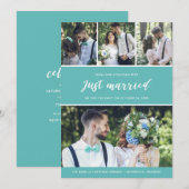 Gewoon huwelijksfoto Collage Wedding Aankondiging (Voorkant / Achterkant)