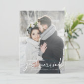 Gewoon huwelijksfoto van een modern script aankondiging (Staand voorkant)