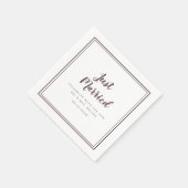 Gewoon huwelijkshuwelijk Mr & Mrs Modern Paars Whi Servet (Hoek)