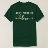 Gewoon huwelijksweddenschap met Pas getrouwd Bride T-shirt (Design voorkant)