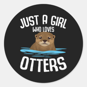Gewoon iemand die van otters houdt ronde sticker