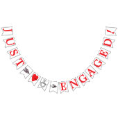 GEWOON INGESTELDE, rode tekst - hart, ring, en Pij Vlaggetjes (Alle)