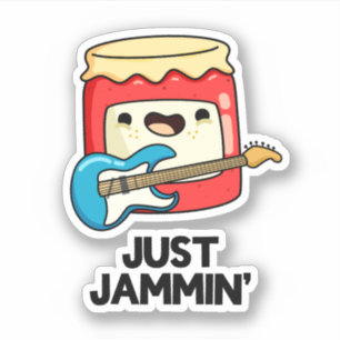 Gewoon Jammin Funny Rocker Jam Pun Sticker