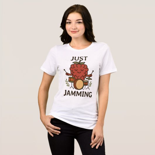 Gewoon Jamming Raspberry Funny Fruit Tuinieren Muz Tri-Blend Shirt (Voorkant volledig)