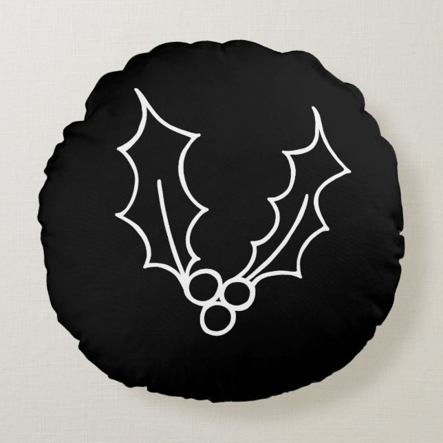 Gewoon kerstCollectie - Holly Rond Kussen (Voorkant)