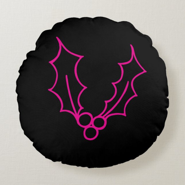 Gewoon kerstCollectie - Holly Rond Kussen (Voorkant)