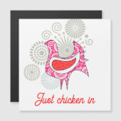 Gewoon kip in Schattige Grappig Roze Rood Hen (Voorkant / Achterkant)