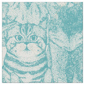 Gewoon kittens turkoois stof (Close Up)