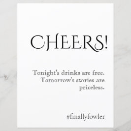 Gewoon klassieke bruiloft open bar teken