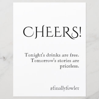 Gewoon klassieke bruiloft open bar teken