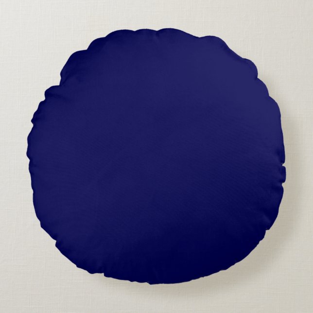 Gewoon kleuren, blauw, middernacht rond kussen (Voorkant)