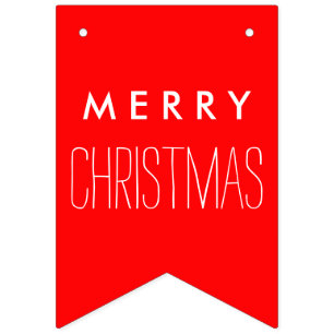 Gewoon kleuren en jouw tekst: MERRY CHRISTMAS Vlaggetjes