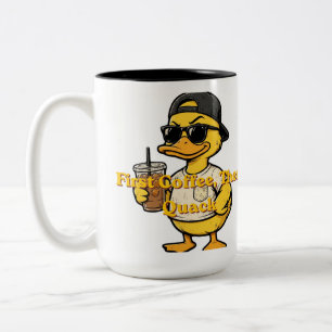 Gewoon Kwakend Knuffel Eend met Koffie Tweekleurige Koffiemok