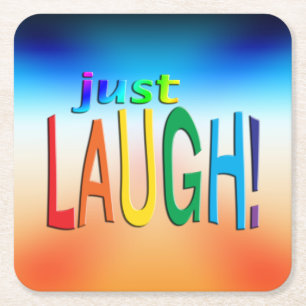 Gewoon Laugh Vierkante Kartonnen Onderzetter