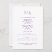 Gewoon Lavendel bruiloft details behuizing Kaart (Voorkant)