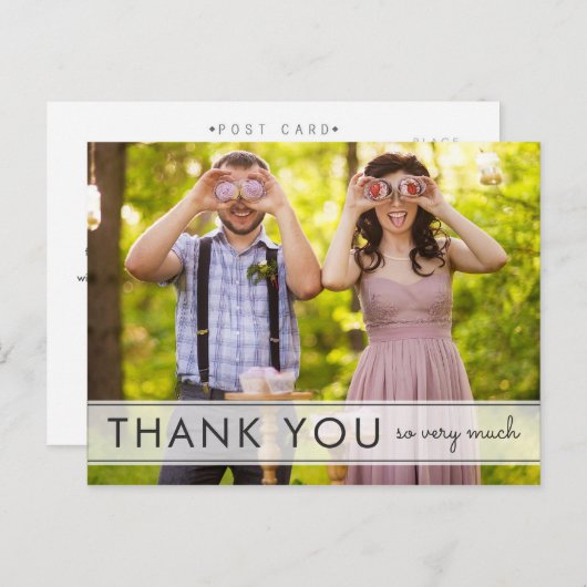 Gewoon leuke bruiloft Dank u Briefkaart (Voorkant / Achterkant)