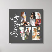 Gewoon liefde 16 foto collage bruiloft cadeau canvas afdruk (Voorkant)