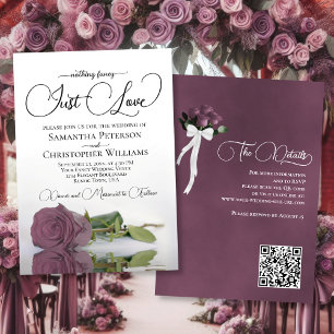 Gewoon Liefde Chic Dusty Mauve Roos QR Code Bruilo Kaart