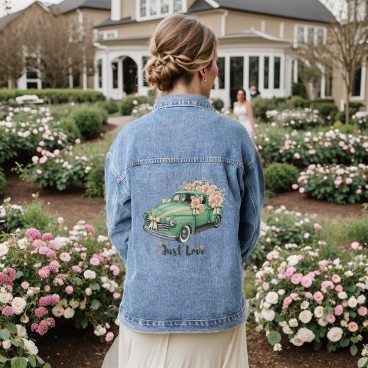 Gewoon liefde denim jacket (Huwelijk Achterkant)