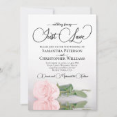 Gewoon Liefde Elegant Blush Roze Rose QR Code Brui Kaart (Voorkant)