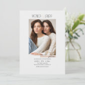 Gewoon liefde foto bruiloft uitnodiging (Staand voorkant)