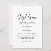 Gewoon liefde handgeschreven bruiloft zwart wit mo kaart (Voorkant)