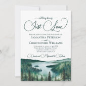 Gewoon Liefde Rustic Lake Tahoe QR Code Huwelijk Kaart (Voorkant)