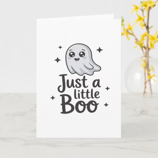 Gewoon Little Boo Grappig Ontwerp Kaart (Gele Bloem)
