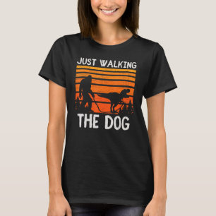 Gewoon lopen de hond - T Rex Dinosaur Bigfoot Vint T-shirt