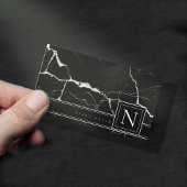 Gewoon marmer Monogram Black White Std ID672 Visitekaartje