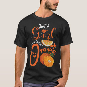 Gewoon meisje dat houdt van Sinaasappels schattig T-shirt