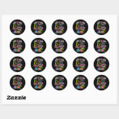 Gewoon meisje dat houdt van squishies en slijmerig ronde sticker (Vel)